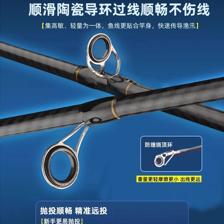 Juego de caña de Luya juego completo de caña de uso general, mango de pistola de largo alcance de lanzamiento de mar, caña de mango recto, rueda giratoria, rueda de goteo, caña de pescar al por mayor