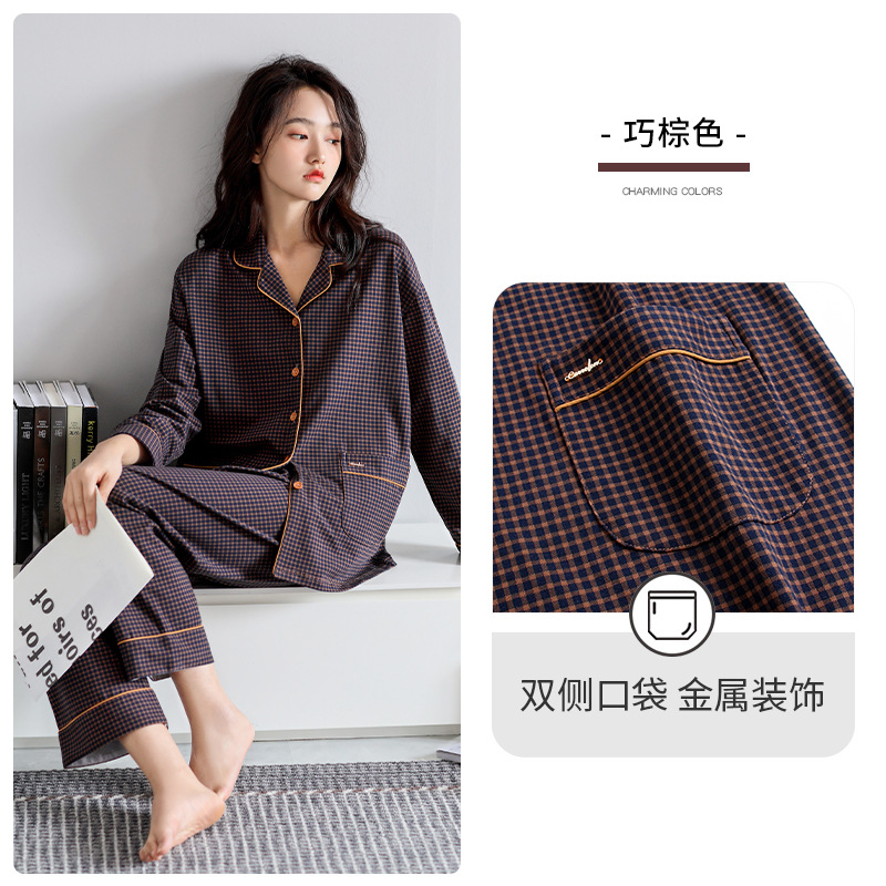 2023 nuevas pijamas mujeres primavera y otoño 100% algodón de manga larga ropa del hogar más tamaño traje