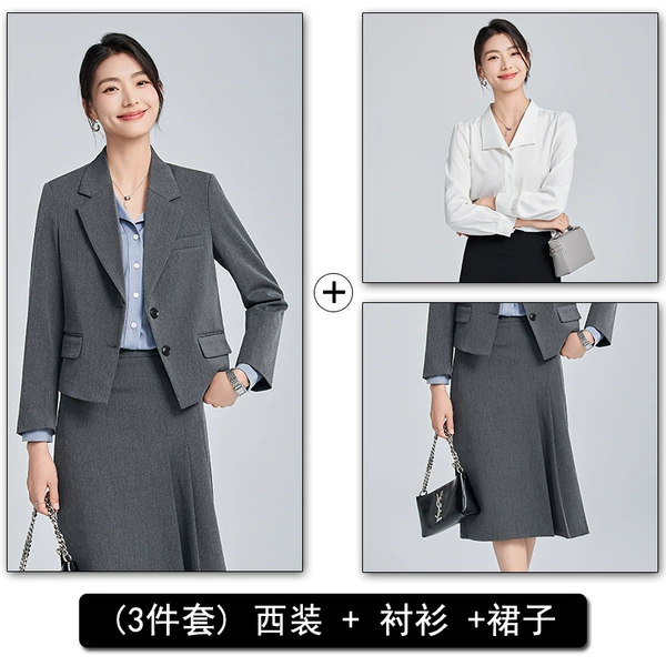 Classic suit jacket, shirt, skirt