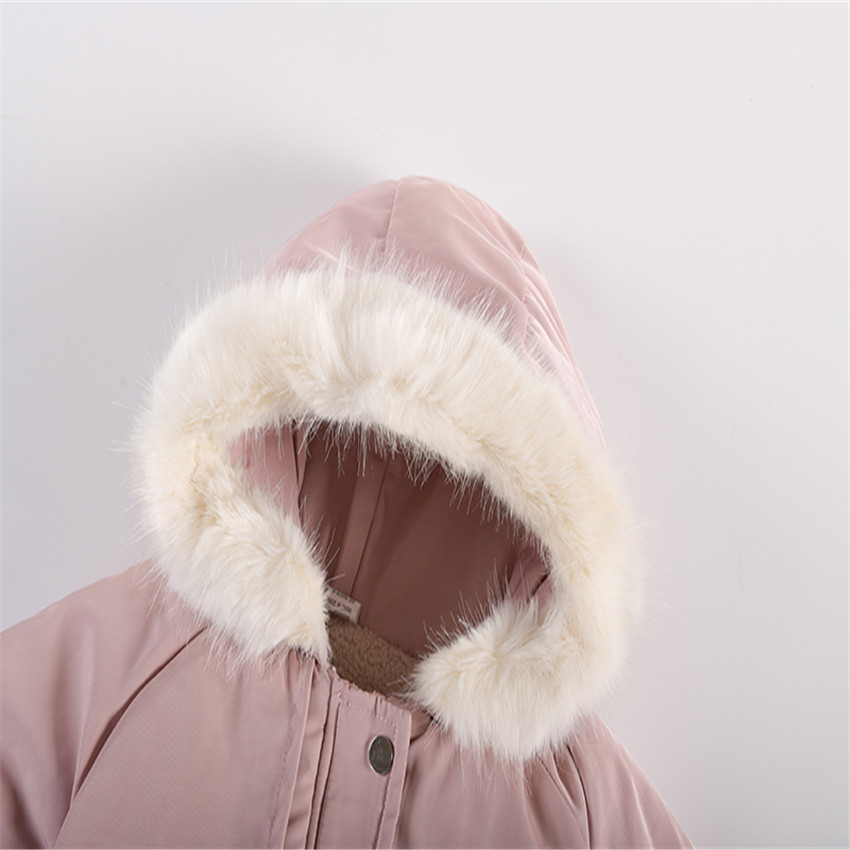 New Korean Style Girls' Mid Length Parka Coat With Drawstring Waist And Thick Cotton Coat_voghion.com