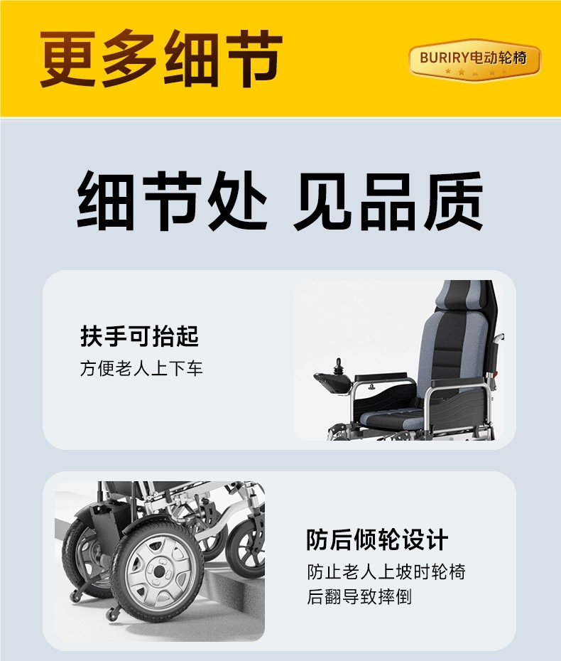 Electric Wheelchair, Intelligent, Fully Automatic, Foldable, Lightweight, Four-Wheeled, Multi-Functional Mobility Vehicle for the Elderly and Disabled
