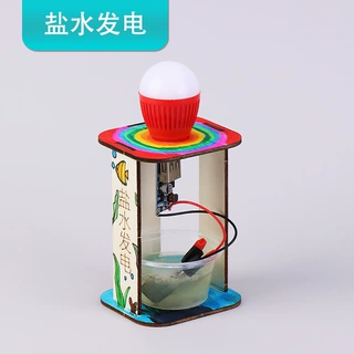 盐水发电灯泡 科技小制作diy手工拼装发明学生儿童实验材料包教具
