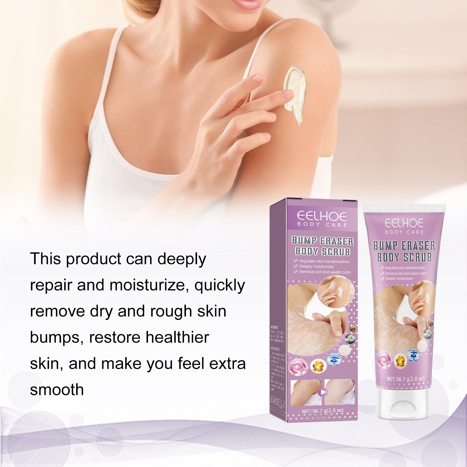 EELHOE Rough Body Scrub Feuchtigkeitsspendend, Peeling, glättende Hautreparatur, Reinigung trockener Haut_voghion.com