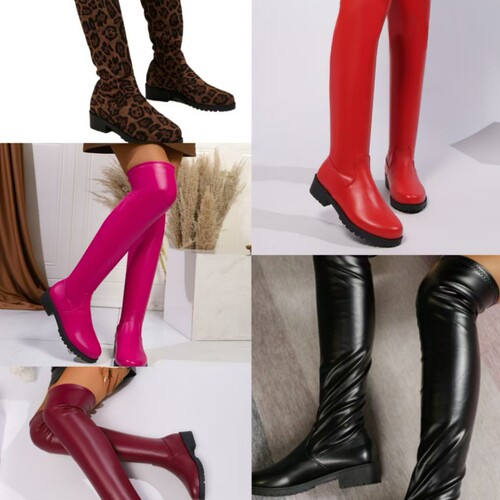 New style over-the-knee women's European and American round-head fashion boots, large size long knight boots, platform sole shoes