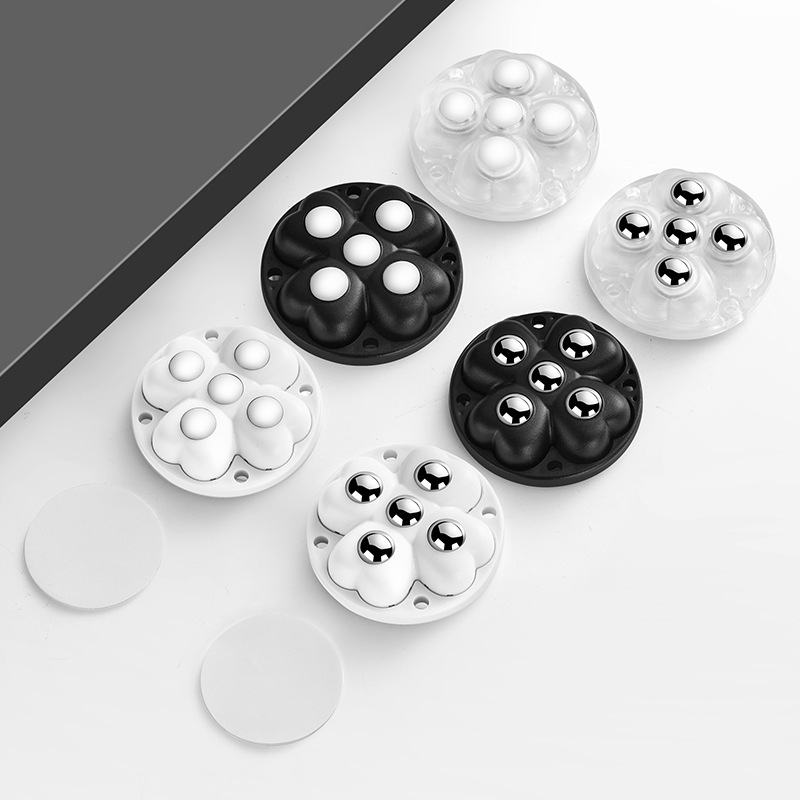 No-Drill Universal Wheels with Five Ball Bearings, Self-Adhesive Furniture-Style Household Hardware Casters, Universal for Coffee Table Legs