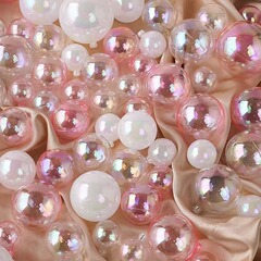 ネットレッド創意幻彩ミルク白ボール泡七色透明ボール誕生日ケーキパーティーデザート台装飾品
