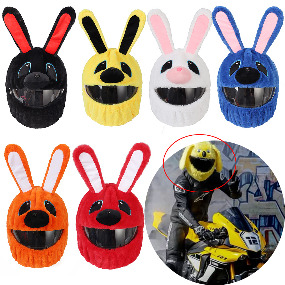 2024 cycling warm helmet cap fried street motorcycle plush helmet cover motorcycle helmet cartoon protective cover