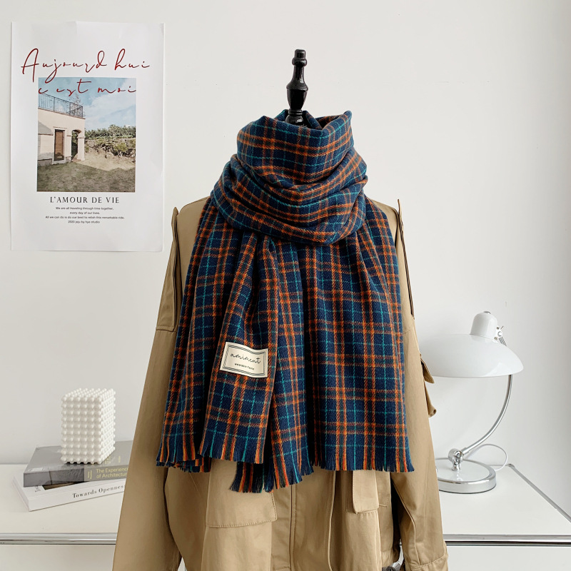 Imitation Cashmere Plaid Scarf NSCM101058