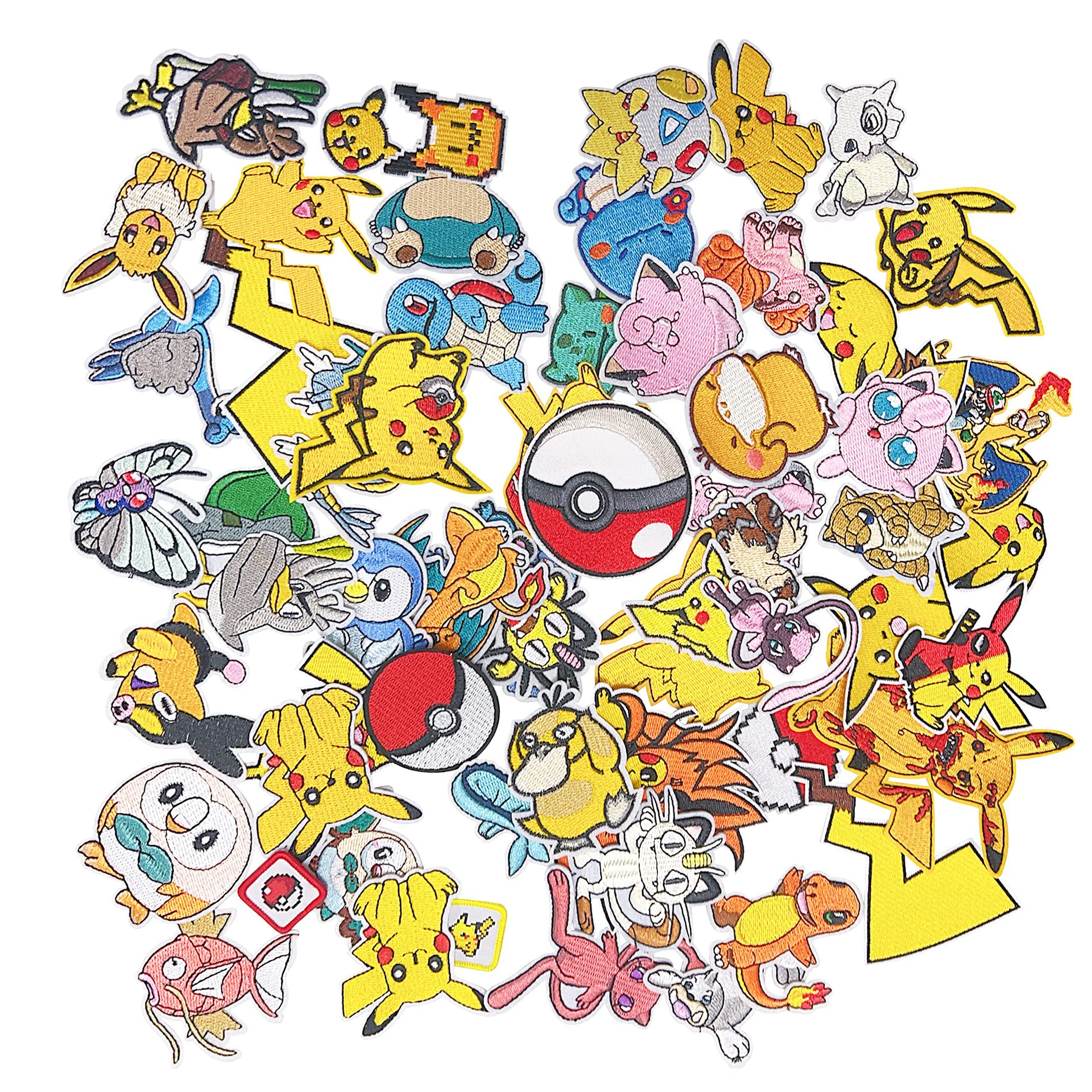 精灵宝可梦刺绣贴衣服装饰补丁贴卡通动漫电脑绣花标皮卡超布贴
