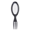 Three-pointed elliptical hollow comb, black handle and white teeth (OPP bag)
