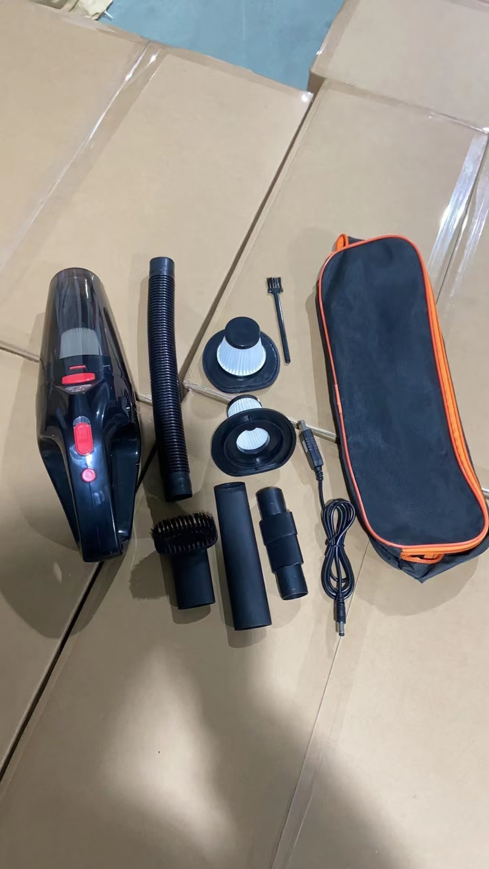 Car vacuum cleaner with LED lighting, wireless portable mini car and home lithium battery vacuum cleaner, wet and dry, cross-border English