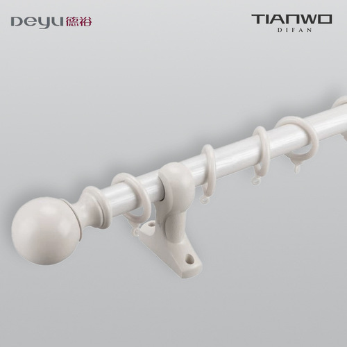 Deyu Aluminum Alloy Thickened Wood Grain Curtain Rod Silent Curtain Bracket Wholesale Simple Single and Double Rod Black and White Roman Rod