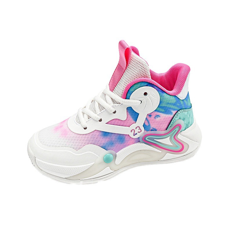 Zapatos de baloncesto para niños 2024 primavera y verano nuevos zapatos respirables de malla para niñas zapatos antideslizantes de combate resistentes al desgaste