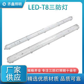 T8三防灯 0.6米1.2米1.5米单管双管LEDT8三防灯外壳套件工厂批发