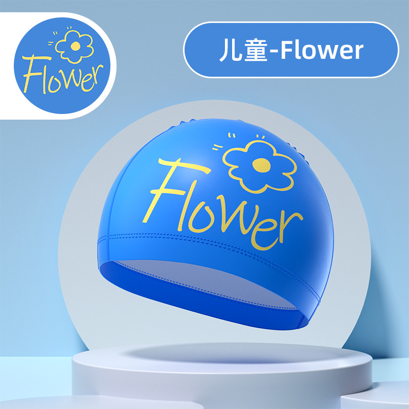 Polyurethane swimming cap, flowered