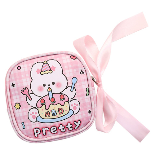 Cute girls menstrual bag girl portable sanitary tampon bag aunt towel storage bag large capacity coin bag wholesale