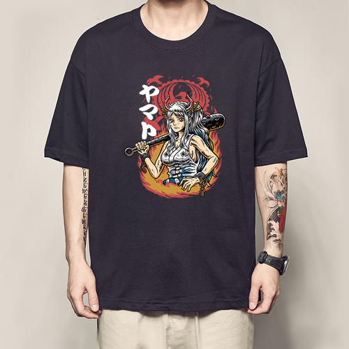 Men's Summer One Piece Print T-Shirt: Kozuki Oden Short-Sleeve Costume from Wano Country & Kaido Anime Merchandise