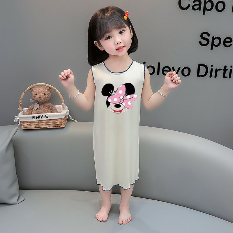 2026 vestido de pijama de hielo para niños verano ocio nuevo pijama de niñas ropa para el hogar vestido de bebé lindo chaleco vestido image 13