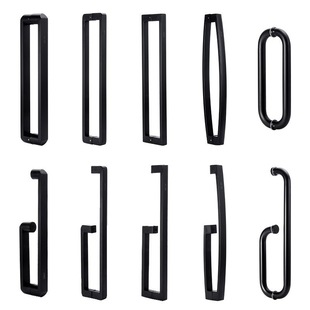 Black stainless steel bathroom door handle_1688 wholesale purchase