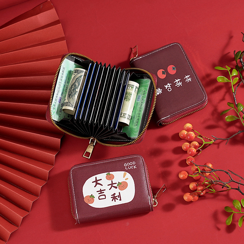 Nuevo tarjetero de dibujos animados antimagnetismo femenino pequeño y lindo, de gran capacidad, tarjeta de identificación múltiple, tarjetero, monedero