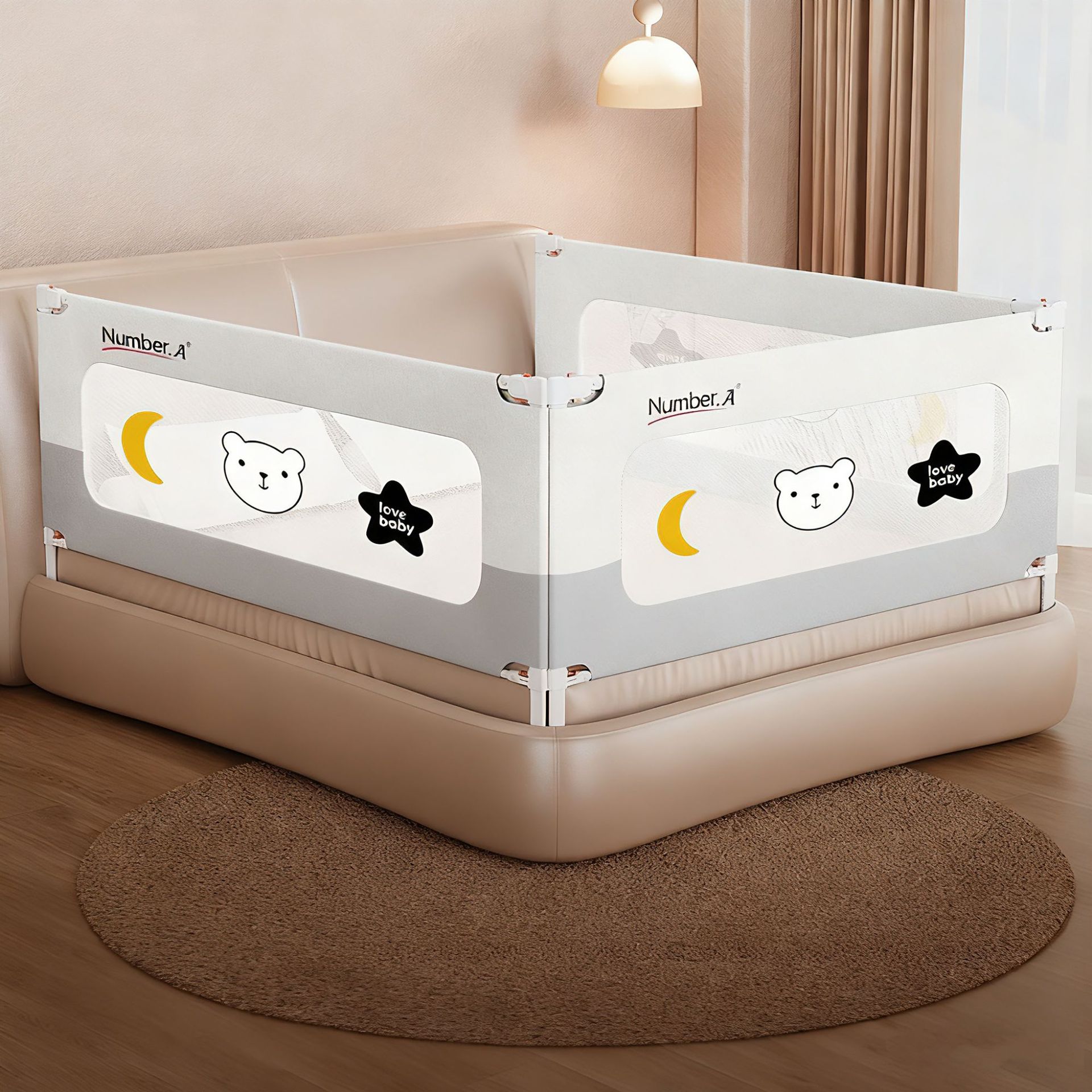 Manufacturer Wholesale Crib Fence Guardrail Children's Bed Guardrail Punch-Free Baby Bed Fence Lift Bezel Dropshipping