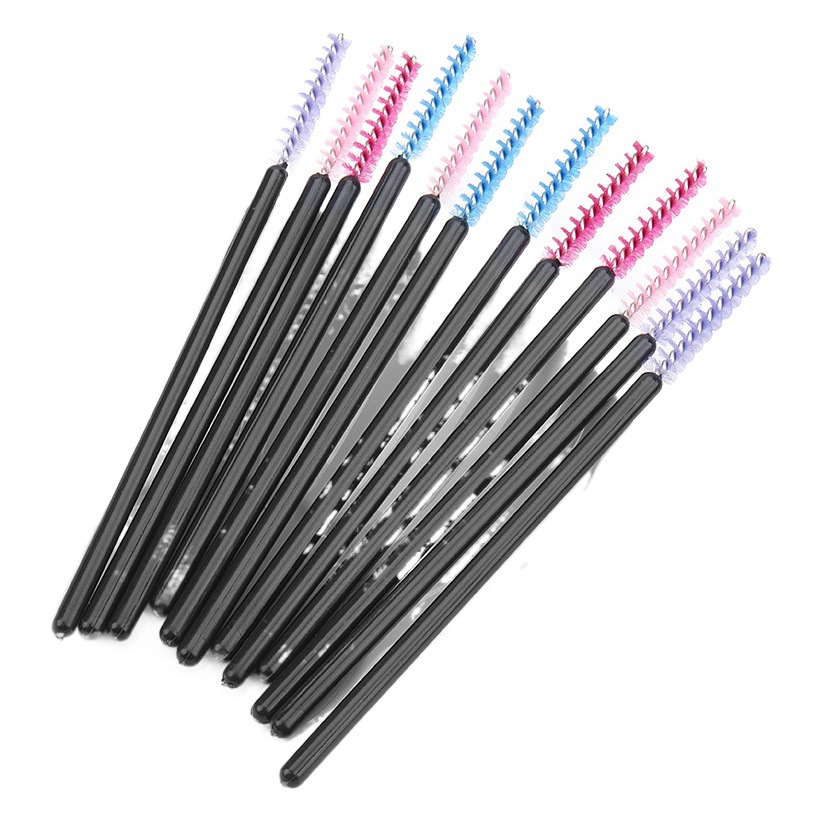 Wholesale Disposable Eyelash Brush Black Rod Eyebrow Brush opp Bag 50/Pack Eyelash Makeup Tools Nylon Eyelash Comb