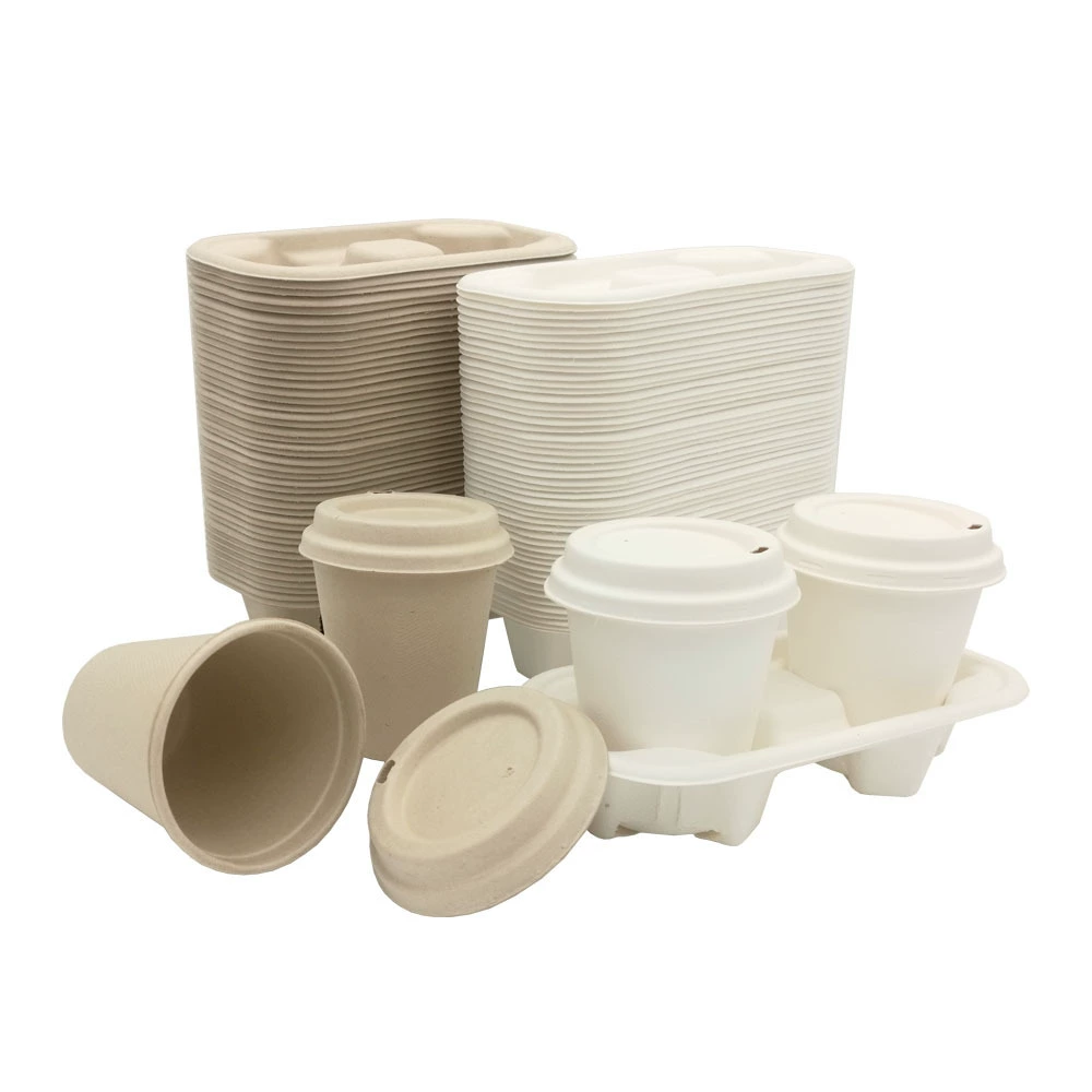 Оптовые одноразовые экологически чистые бумажные стаканчики из сахарного тростника 8 унций для напитков, кофе, биоразлагаемые упакованные стаканчики для холодных напитков