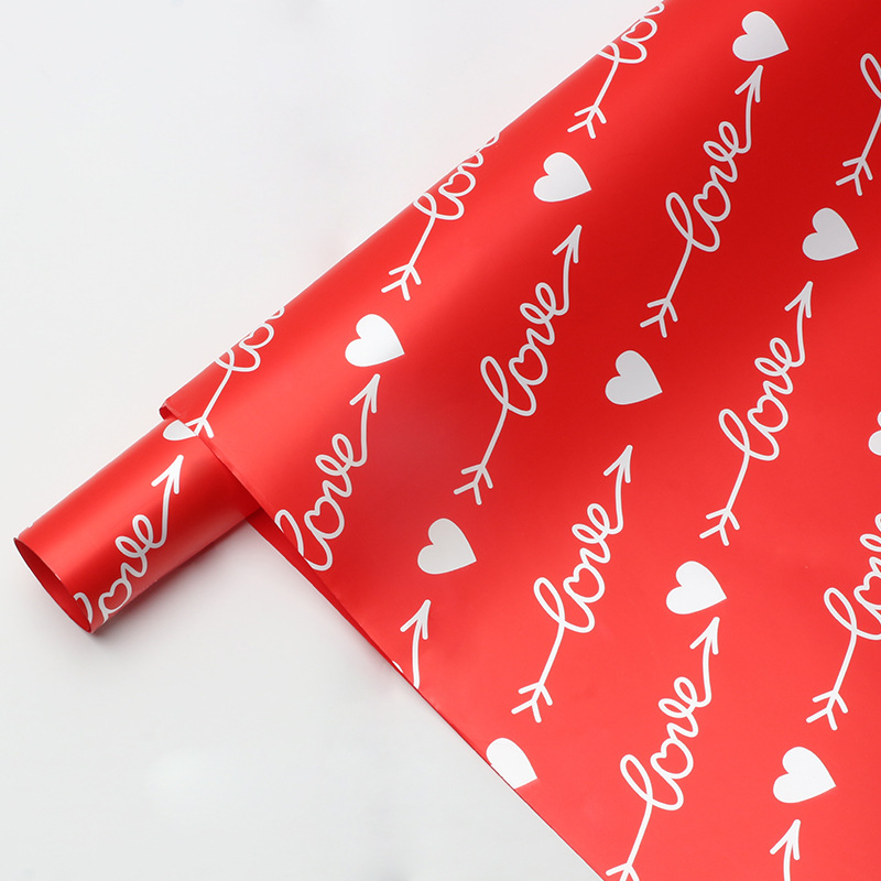 Huaxi Heart lanza ramo de flores de comercio exterior transfronterizo papel de embalaje de flores regalo de amor florista papel de embalaje de flores