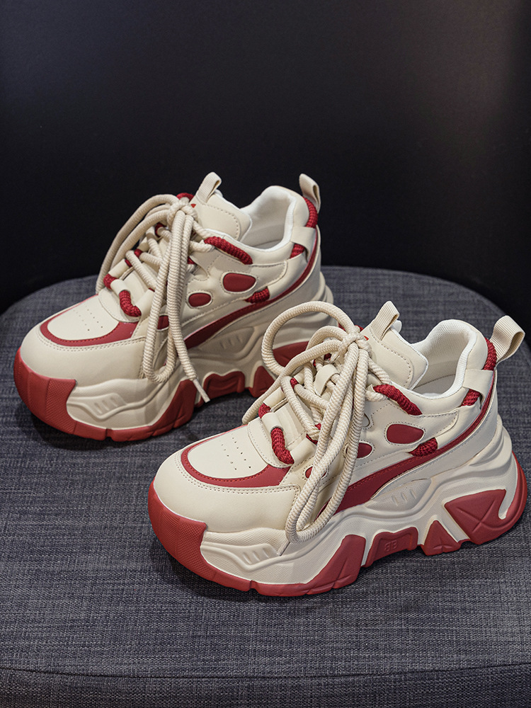 Giày sneaker nữ đế xuồng tăng chiều cao, dáng chunky đế dày thoáng khí, phối màu đa dạng — M2516-2 đen trong suốt lưới, M2516 kaki một lớp bên trong, M2516-1 trắng be lót nhung, M2516-1 màu đen lót nhung chi tiết 17