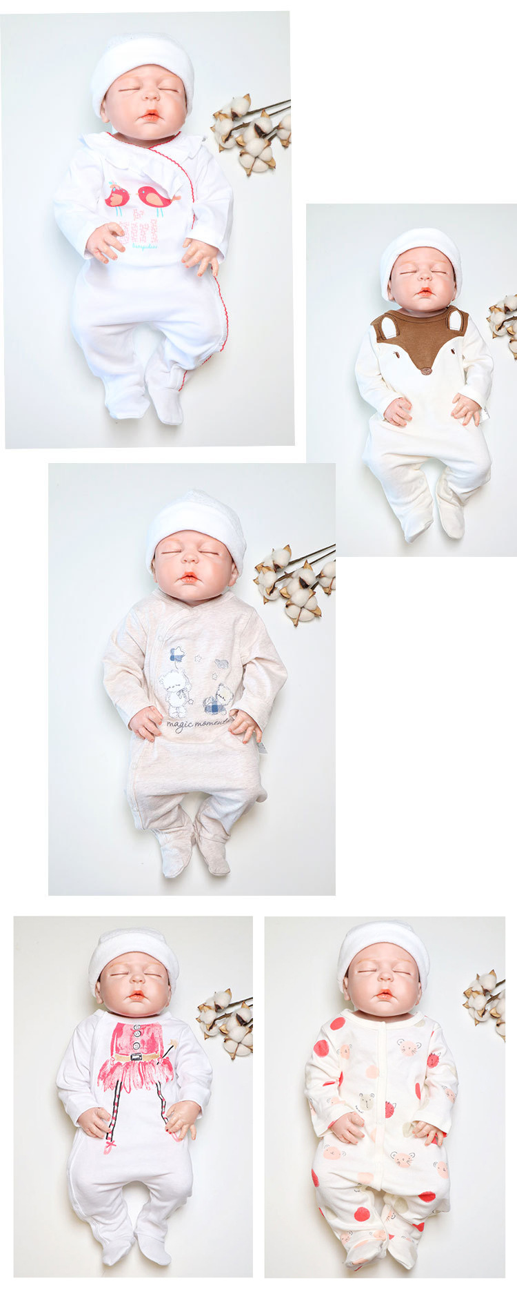 Cute Animal Cotton Baby Rompers display picture 2
