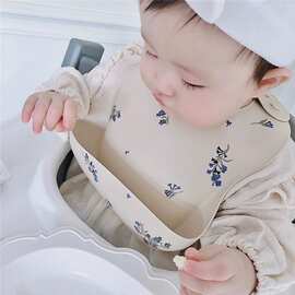 ins婴儿硅胶围兜宝宝吃饭防脏神器防水围兜食饭兜防水免洗围嘴
