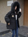 Модный очень большой бархатный пуховик, большой размер, увеличенная толщина, по фигуре, утиный пух