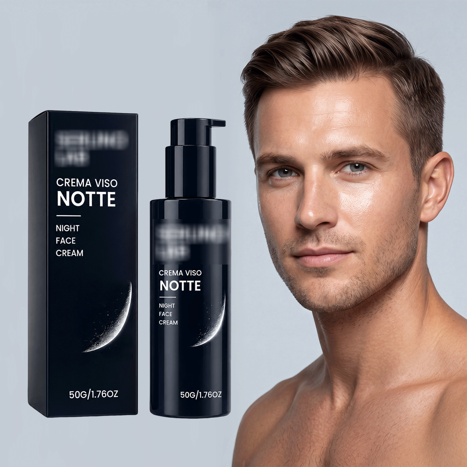 Men's Night Cream, Moisturizing and Gentle Care for Facial Skin, Elastic and Comfortable Skin Care, Night Cream for Men