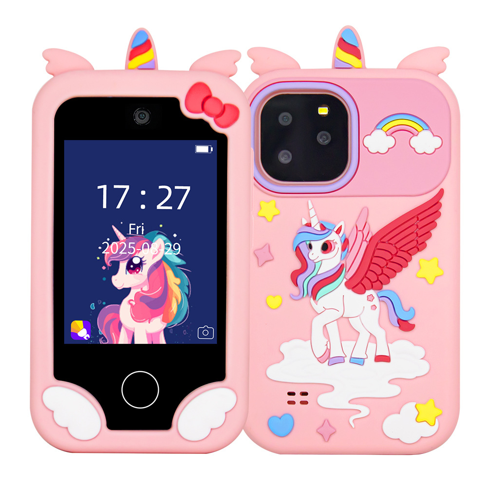 Dinosaurios Caballo Arcoíris Fotografía Video Juegos Regalos Puzzles Máquina de Educación Primaria Pantalla táctil Cámara de teléfono móvil para niños image 3