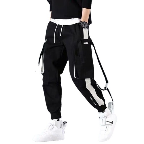 Men's Work Pants Streetwear Cargo Loose Ins Student Korean Version Men's Harlon Ankle Pants Teenagers Versatile Casual Pants