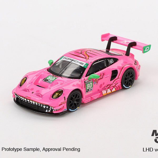 Minigt Car Model Porsche 911 Gt3 R No. 80 Ao Racing Pink Dinosaur Car Model 872 Minigt Car Model Porsche 911 Gt3 R No. 80 Ao Racing Pink Dinosaur Car Model 872