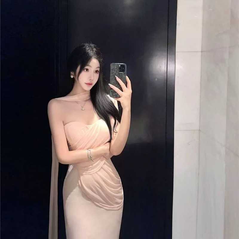 Birthday Mini Dress, Tube Top Dress for Women, Summer Mesh Pure Desire Bodycon Long Dress, Slim Fit Bodycon Skirt