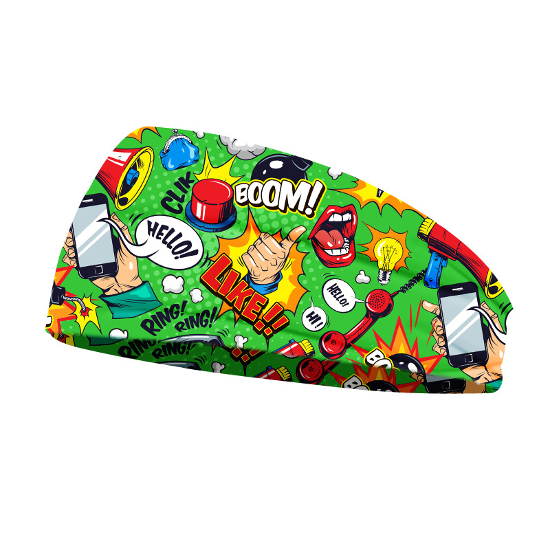 Nueva impresión europea y americana para hombres al aire libre correa de cabello elástica absorción de sudor turbanta de yoga correa de cabello cruzada