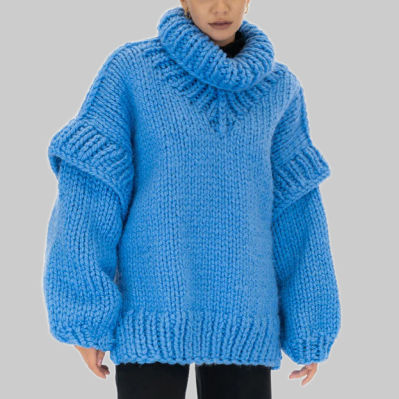 2026 New Cross-Border European and American Foreign Trade Sweater Amazon Knitwear Pullover Women's Fluffy Long-Sleeved Turtleneck Sweater 2026 New Cross-Border European and American Foreign Trade Sweater Amazon Knitwear Pullover Women's Fluffy Long-Sleeved Turtleneck Sweater
