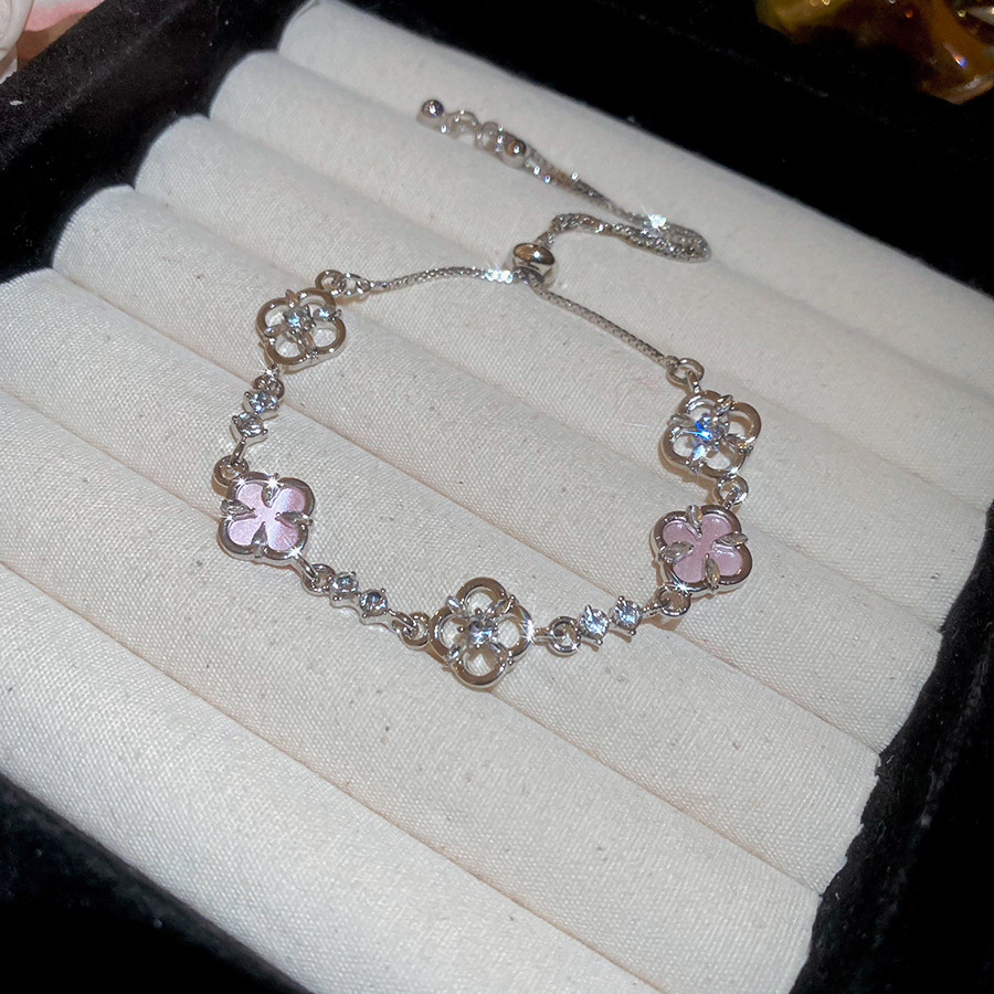 Pulseras de flores de diamantes vintage retro lujoso pulseras de alto nivel in nicho de moda joyas de estilo
