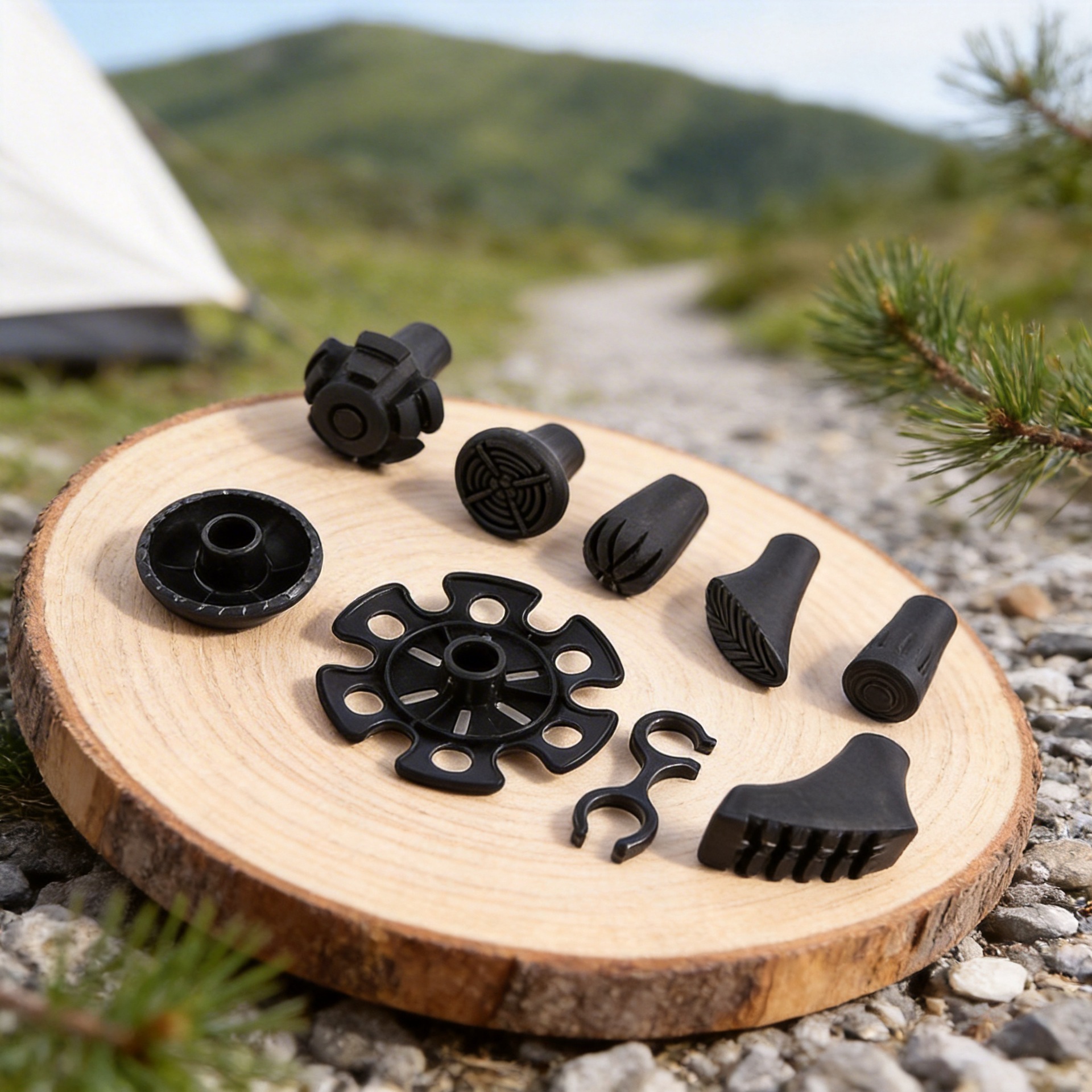 Directly from the Manufacturer: Complete Set of Outdoor Hiking Pole Accessories, Simple and Portable Trekking Pole Accessories, Pole Tip Covers, Large and Small Snow Tips