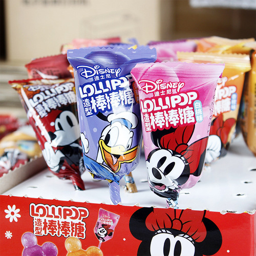 Disney Minnie Mouse Head Shaped Lollipop Cartoon Style Hard Candy Children's Fruity Snack Candy