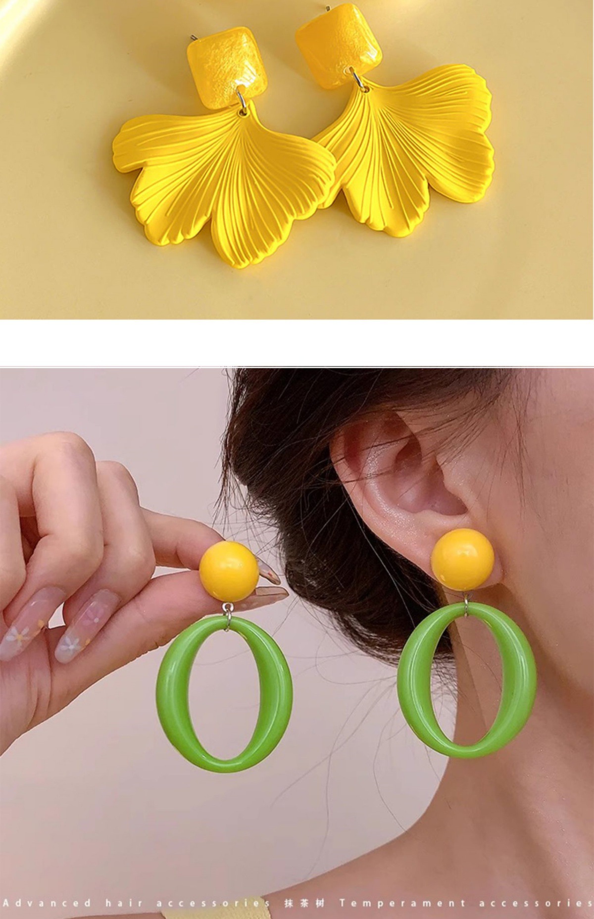 All Seasons Season 1 Pair Cute Sweet Geometric Alloy Resin Drop Earrings Ear Studs