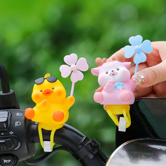 New Retro Totoro Windmill Park Electric Motorcycle Ornament Cute Bicycle Decor for Summer Riding Accessories