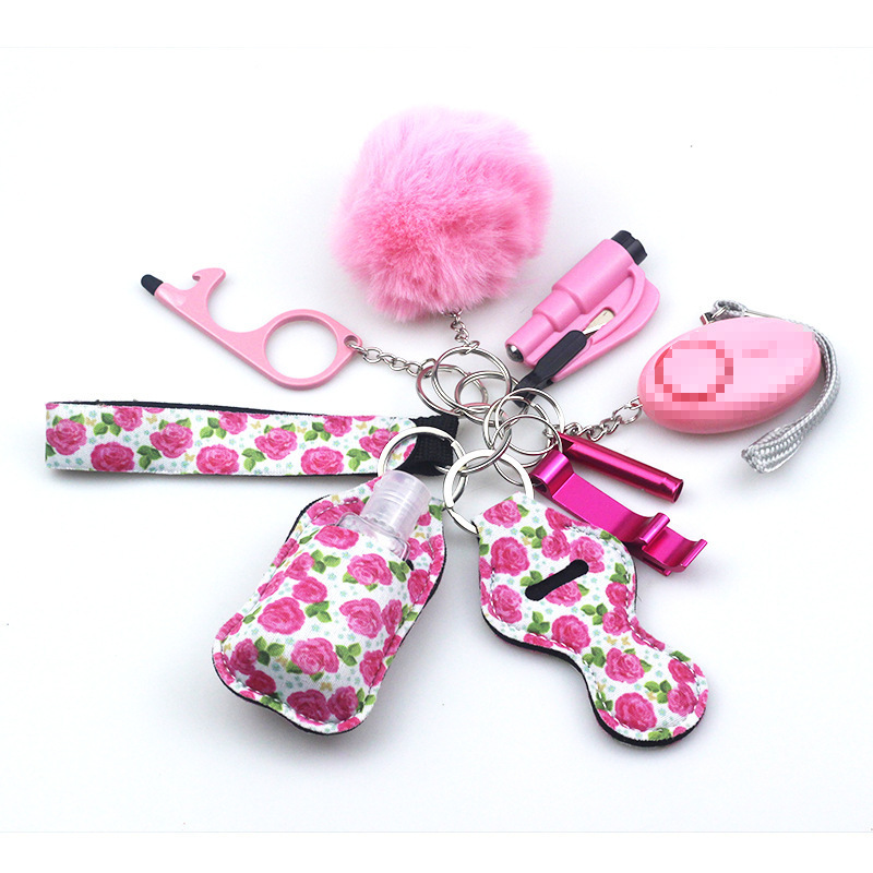 Cross-Border Diving Fabric Self-Defense Alarm 10-Piece Set Keychain Jewelry Accessories Bottle Convenient Keychain Hanging