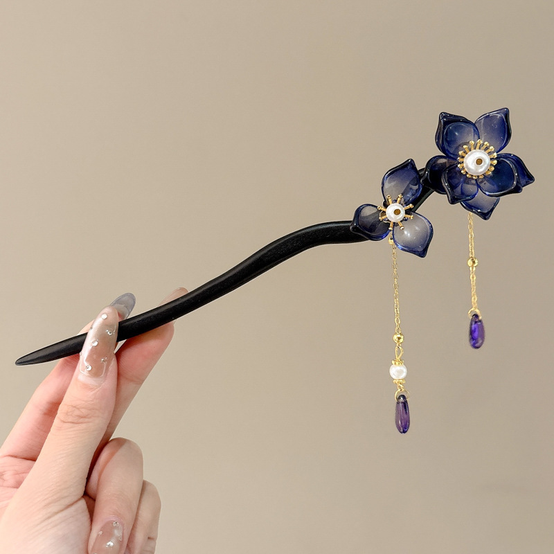 Nuevo estilo chino estilo antiguo horquilla de alta gama simple moderno palillos de madera fresco temperamento Hanfu cheongsam updo horquilla para el cabello para las mujeres