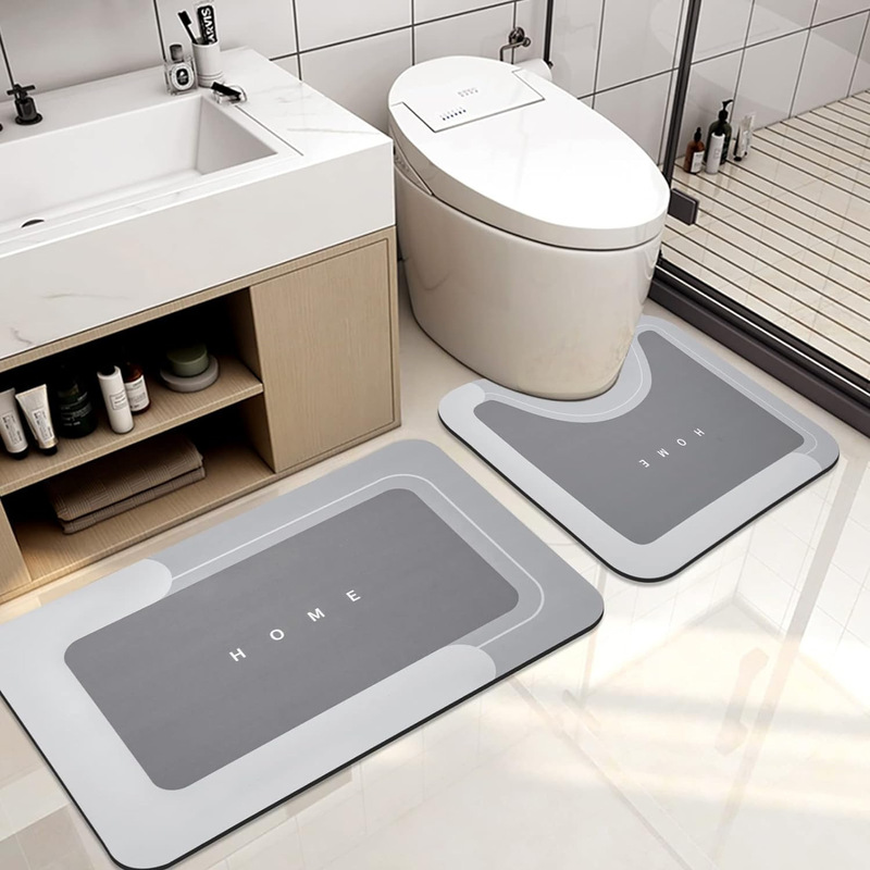 クロスボーダーシンプルな珪藻泥フロアマット浴室浴室吸水速乾滑り止め防汚フットマットトイレセットカーペット|undefined