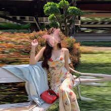 TZ6499����ŵ�ȹ��ʽ�����黨��������ȹŮ���ͻ�б�öȼٳ�ȹ��