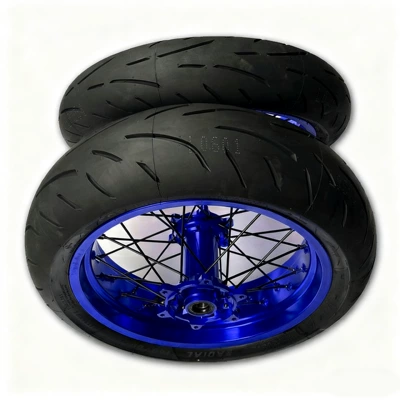 Motorcycle wheel hub Rim 17 Aj1 Kevi - front-120-rear-160-sliding-tire-assembly-blue