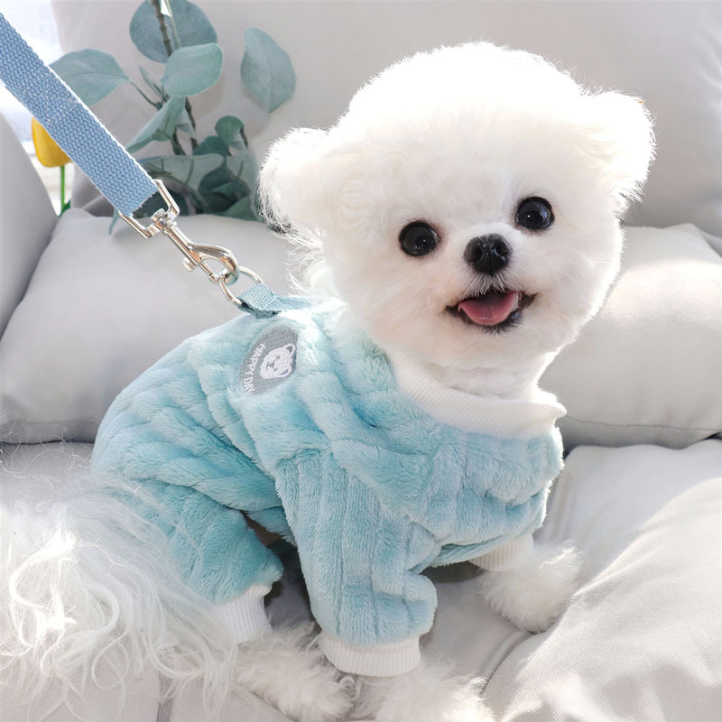 곰 테디 BOME SCHANERY 작은 개 애완 동물 가을과 겨울 네 다리 겨울보다 견인 강아지 옷 겨울